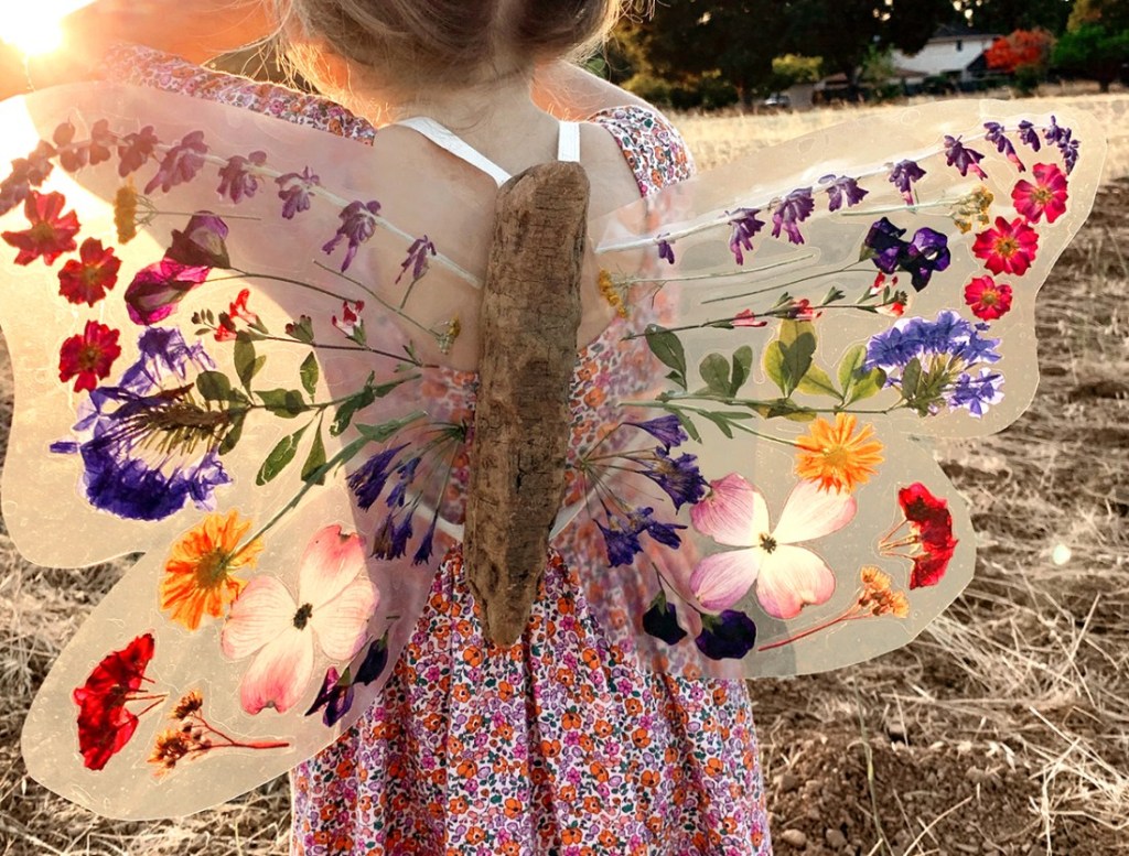 Kid Friendly Pressed Flower Butterfly Wings